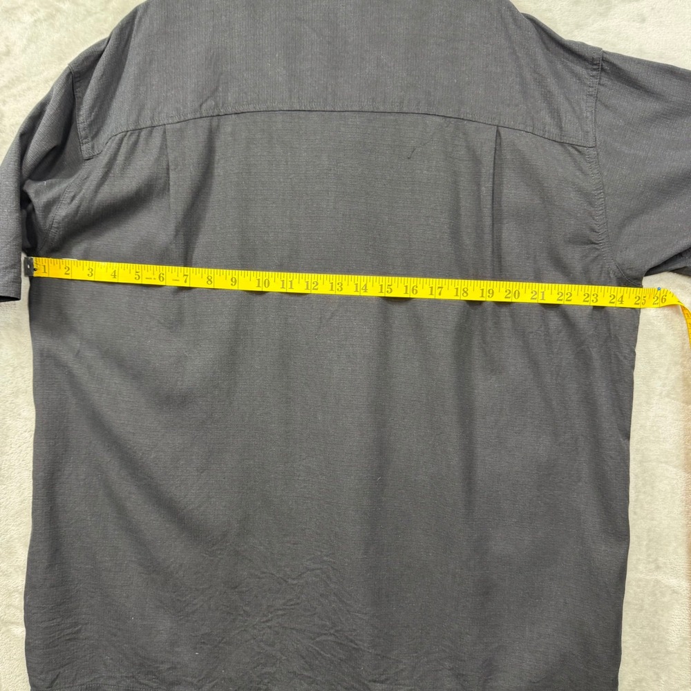 Island Shores Button Down Men XL Black Silk Bowling Stripe Camp Shirt - Picture 7 of 8